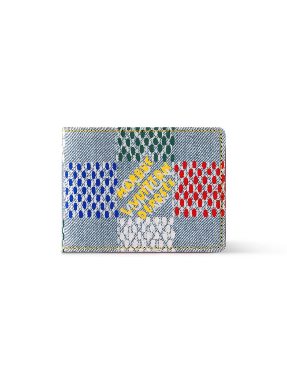 NEW Louis Vuitton Blue Denim Multicolor Pattern Wallet